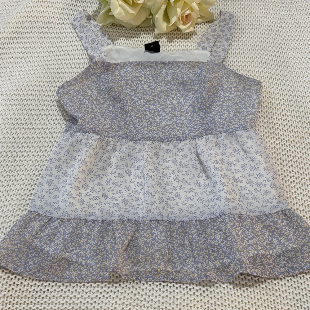 Paper Crane Blue and White Floral Blouse